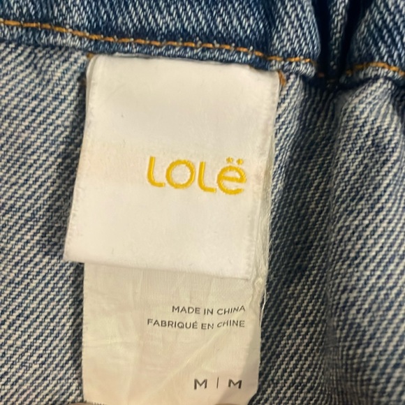 LOLË Talei Denim Stone Wash Paper Bag Waist Jean Shorts Size Medium - Picture 15 of 16